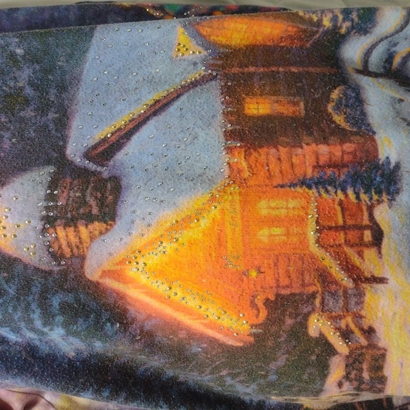 Thomas Kinkade Christmas scene sz 4x - Picture 3 of 12